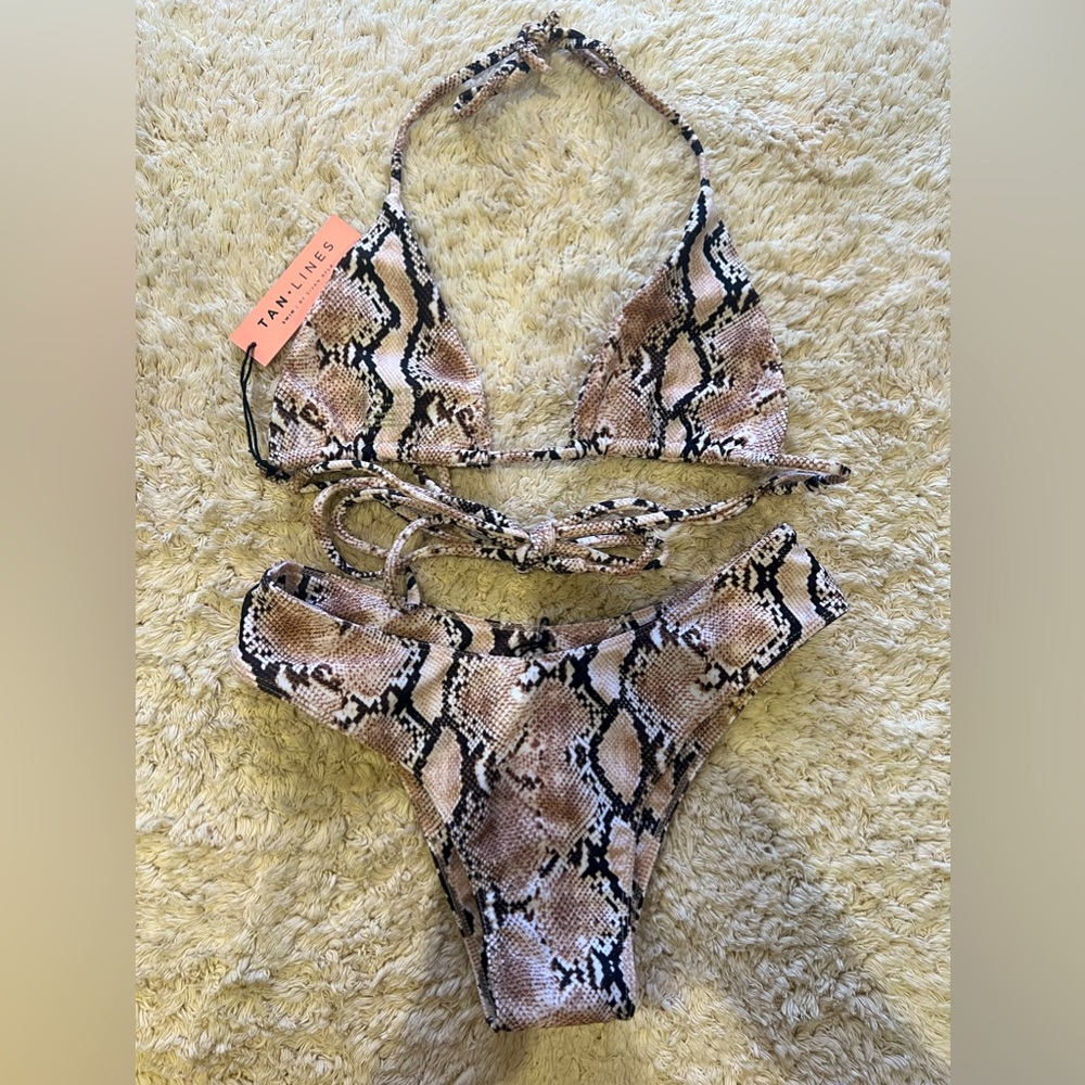 NWT Tan + Lines by Sivan Ayla Animal Print Bikini Set